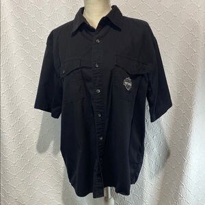 Harley-Davidson Black Short Sleeve Shirt bar and‎ shield rider biker rally HD